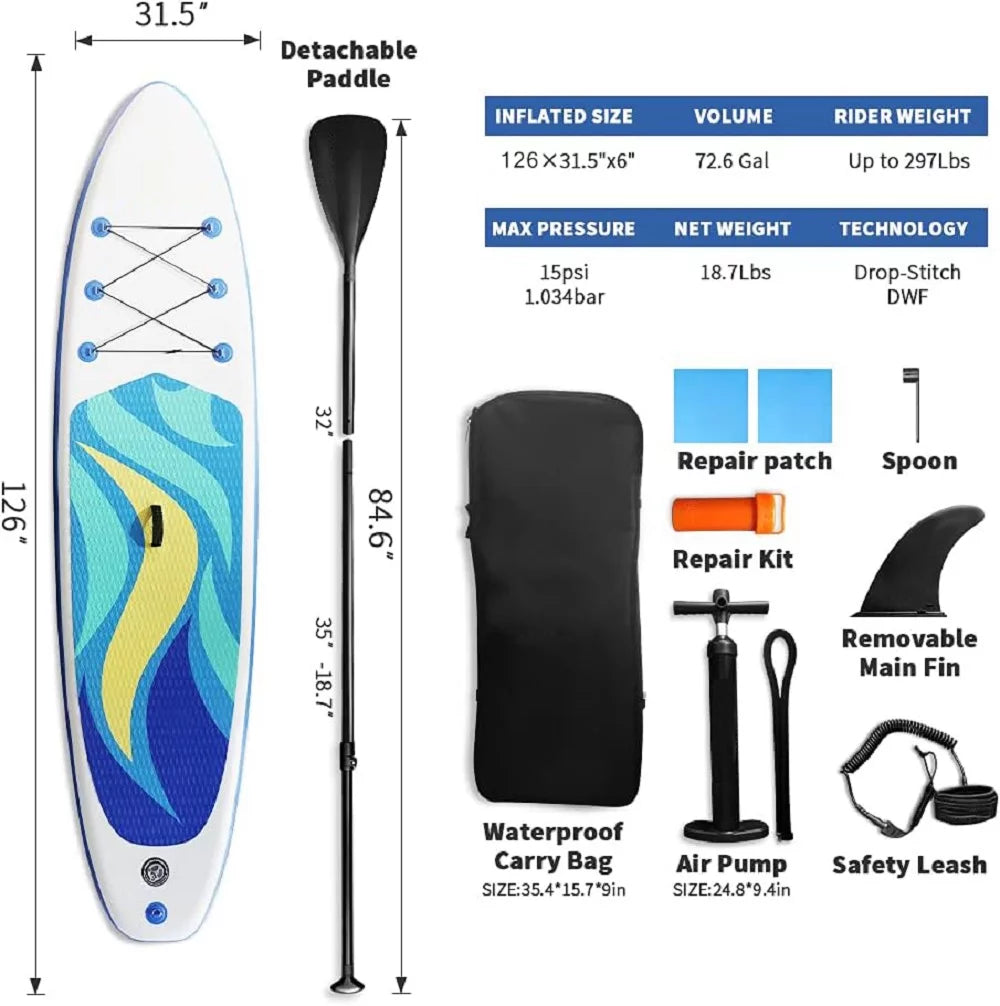 10.6FT Inflatable Stand Up Paddle Board Set N329