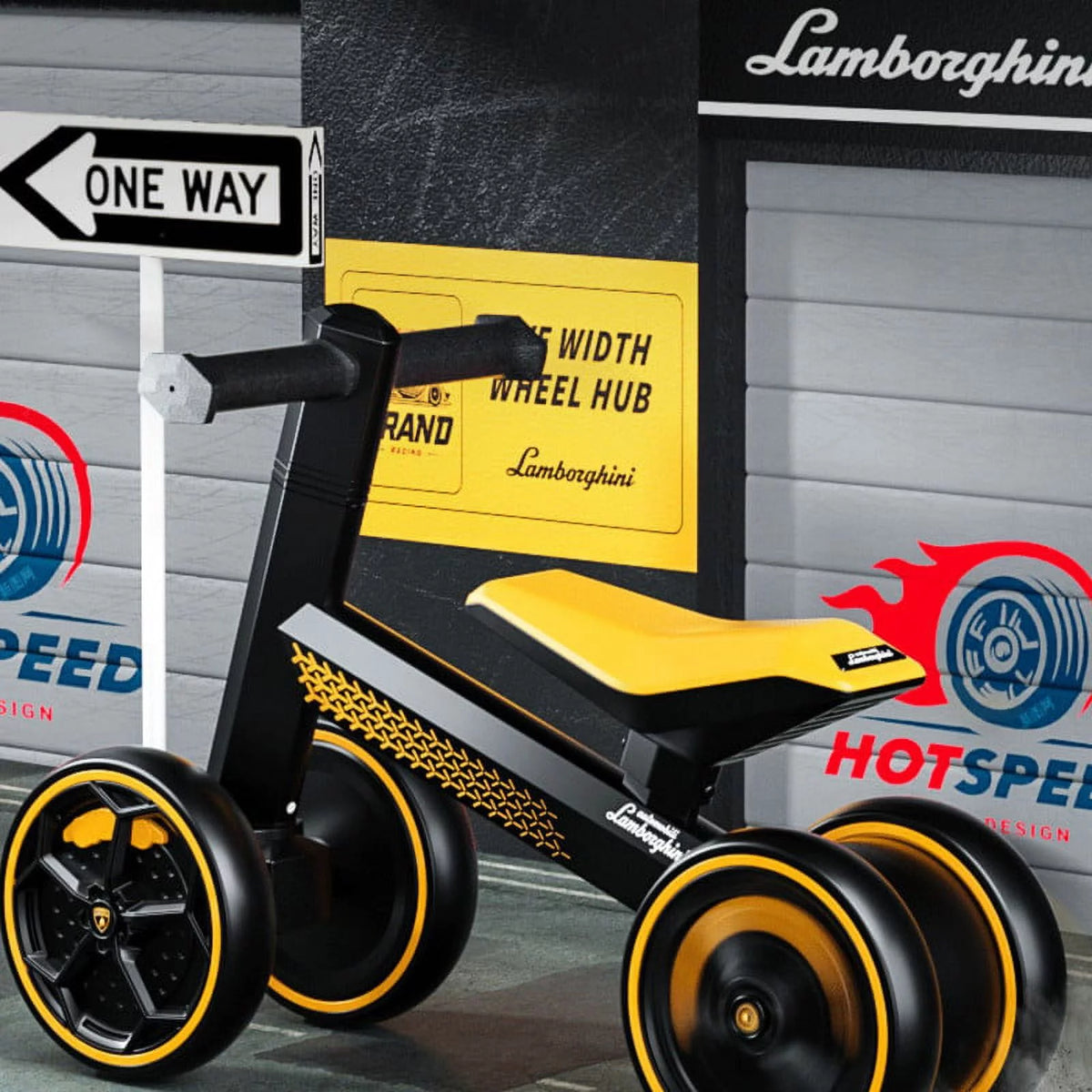 Yellow 4 Wheel Baby Balance Bike C835
