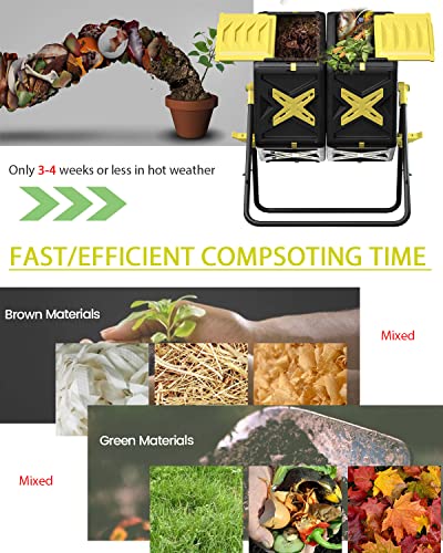 18.5 Gal BPA Free Single Rotating Chamber Compost Bin J838132