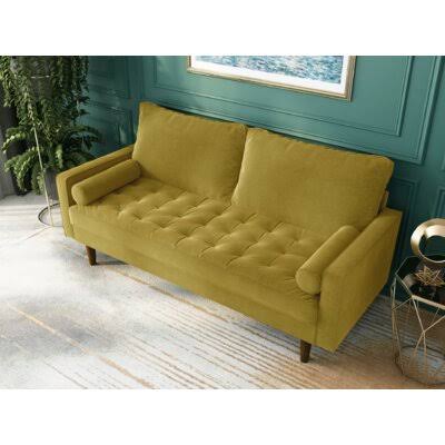 Golden Rod Velvet Square Arm Sofa O229