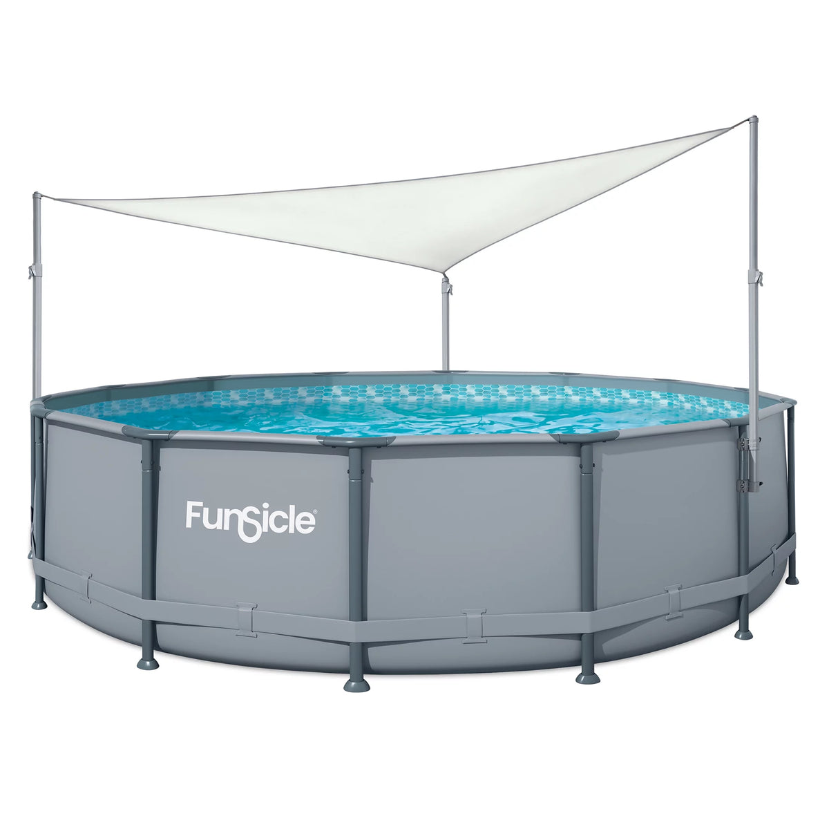 White Triangular Swimming Pool Canopy S742729