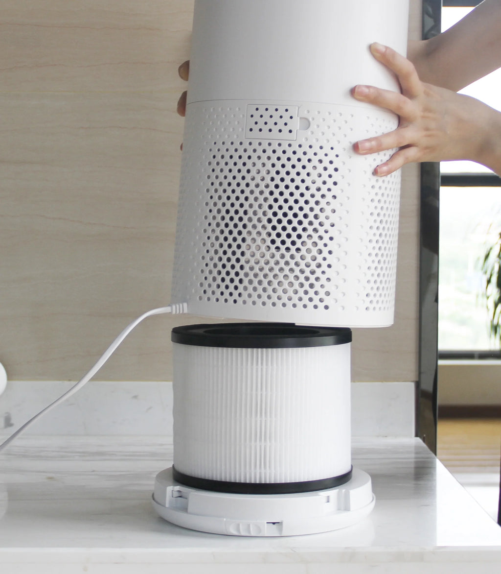 White True HEPA Tower Air Purifier with UV Light S23988