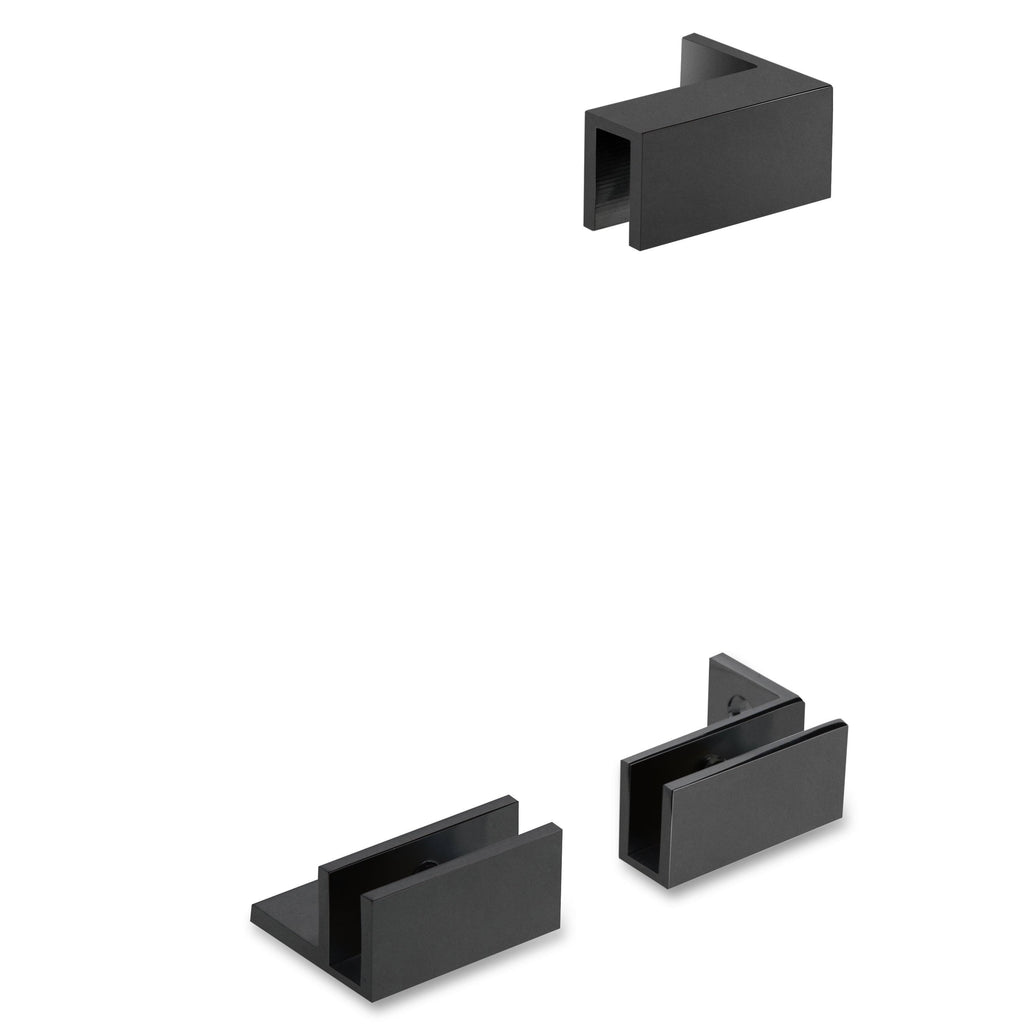 Matte Black Frameless Fixed Glass Shower Panel U203704