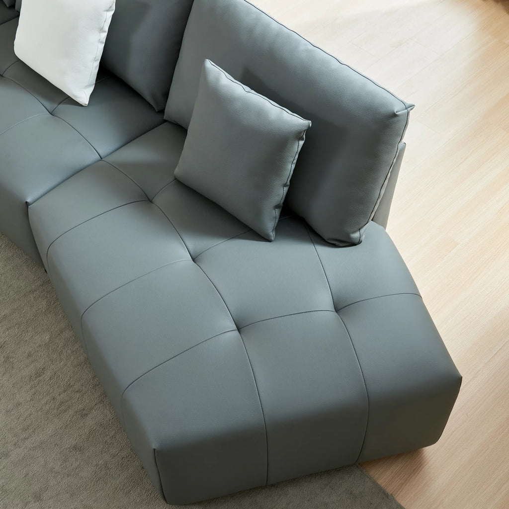 120'' Dark Gray Real Leather Modular Sectional Sofa G32618