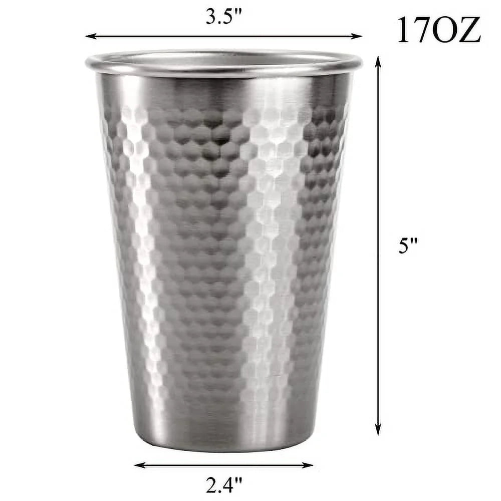 4 Pack Stainless Steel Pint Cups 17 OZ E646