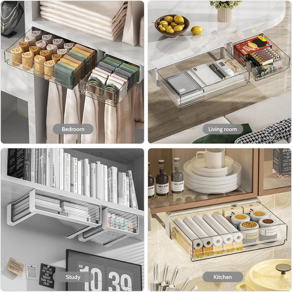 Adhesive Under Cabinet Drawer Slide Out Organizer C756