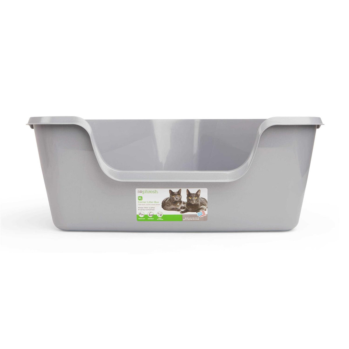 Grey High-Back Corner Litter Box W497876
