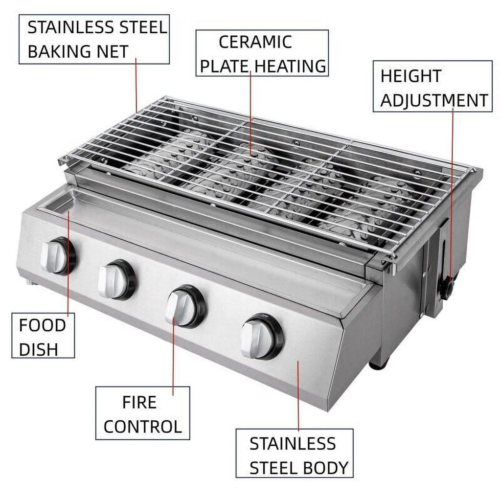 Stainless Steel 4 Burners Gas BBQ Grill P866127