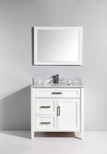 White 36 in. Single Sink Vanity with Mirror X472091
