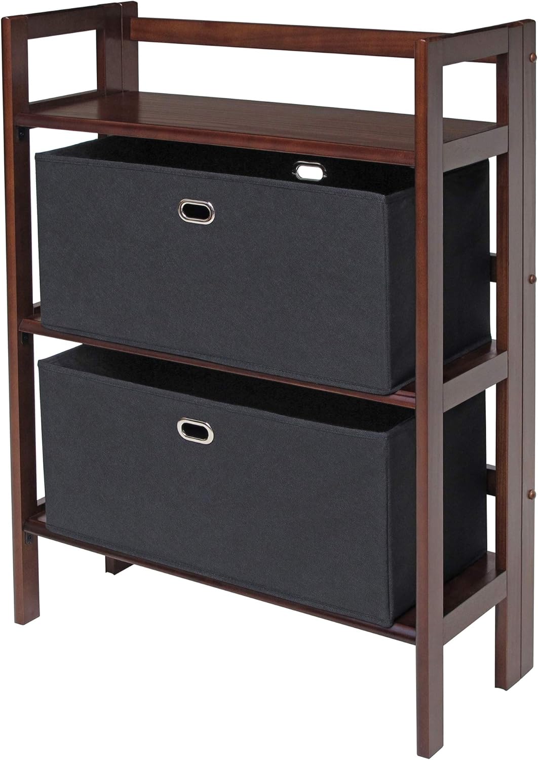 3-PC Set Folding Bookcase with Fabric Basket Z16062