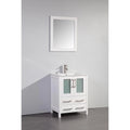 24 in. Single Sink Vanity Cabinet with Ceramic Sink & Mirror White W166