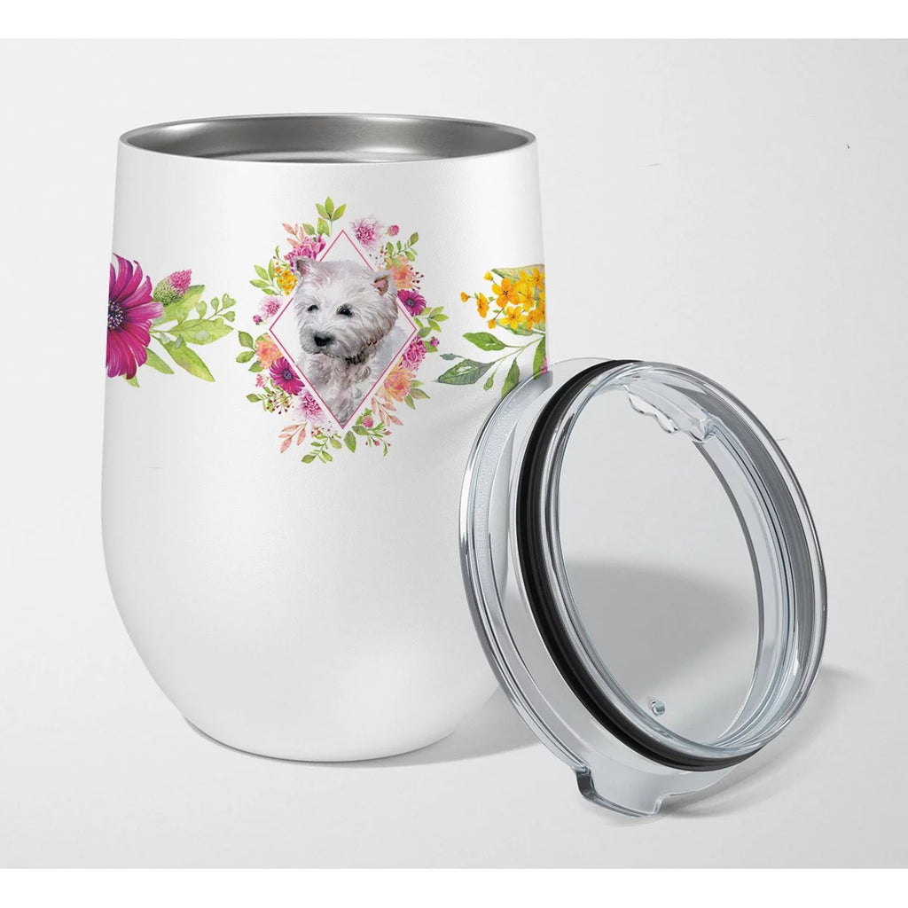 West Highland White Terrier Stainless Steel 12 oz Stemless Wine Glass Q33497