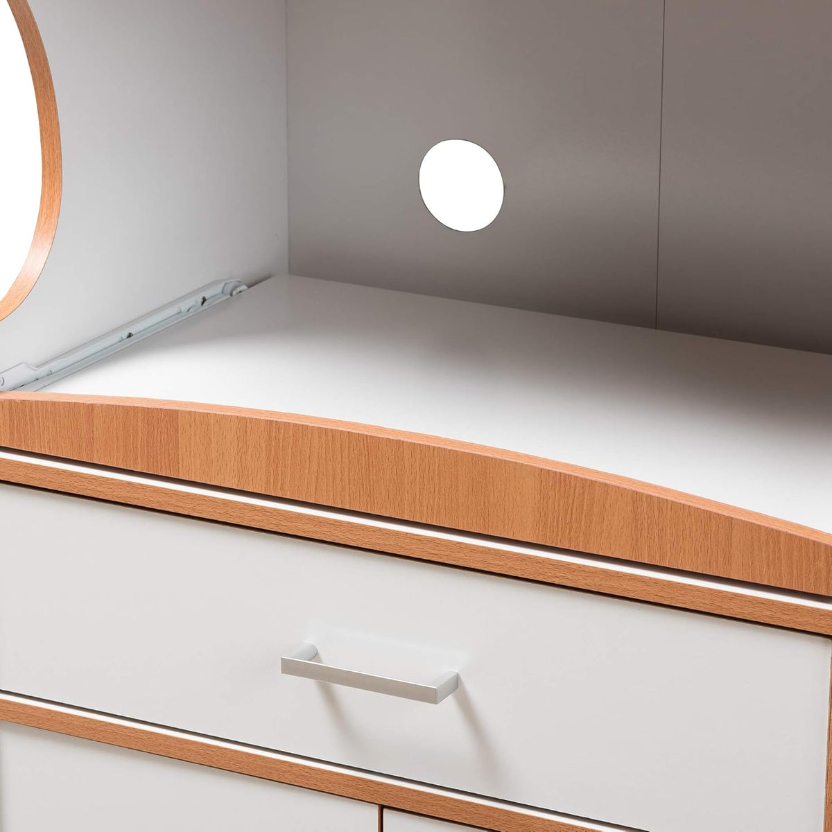 Beech Brown and White Kitchen Cabinet Z388903