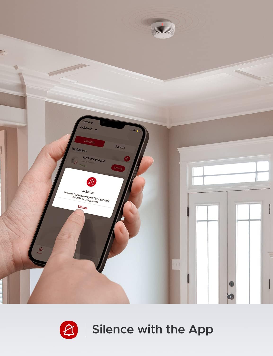 Smart Smoke Detector with Photoelectric Sensor, Replaceable Battery, Wi-Fi W522053