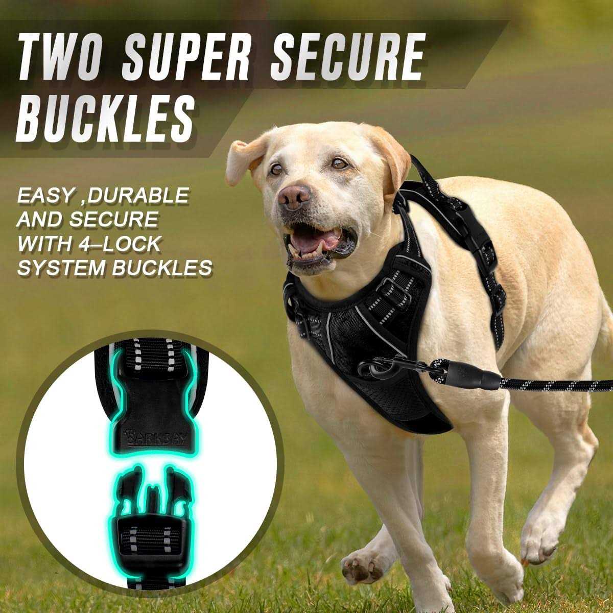 No Pull Dog Harness Front Clip Heavy Duty Reflective J817