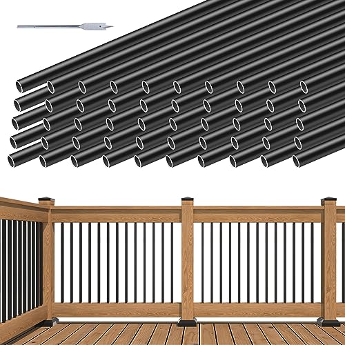 50 Pack 26" Aluminum Deck Balusters Round Black 3/4" Diameter Hollow H326595