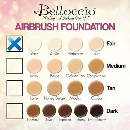 Professional Beauty Airbrush Cosmetic Makeup System with 4 Fair Shades Foundation in 1/4 Ounce Bottles J894