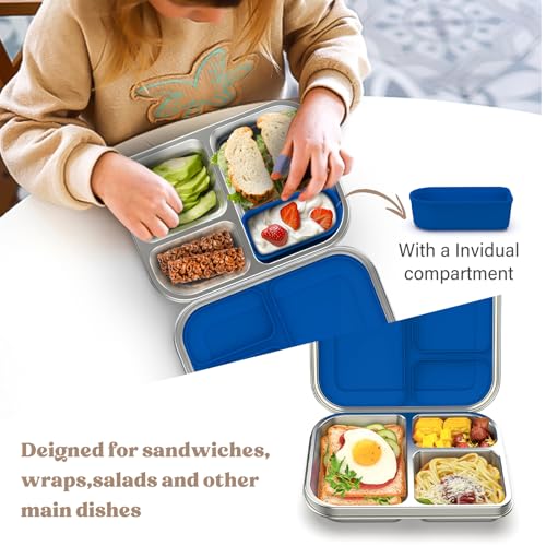 Pink 3 Compartments Leak Proof Stainless Steel Bento Lunch Box U29588