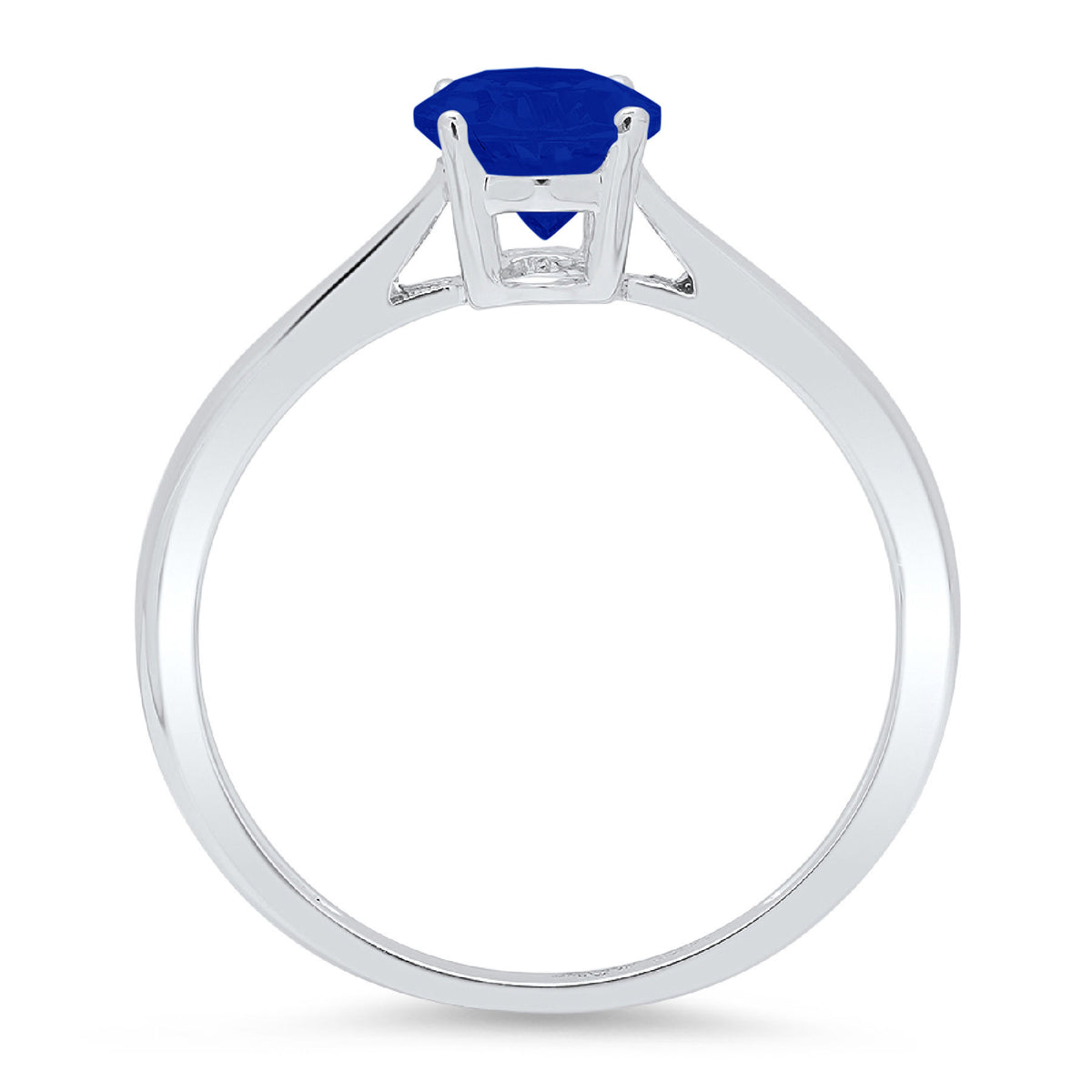 Oval Cut Simulated Blue Sapphire 14k White Gold Ring Size 10.5 F912060