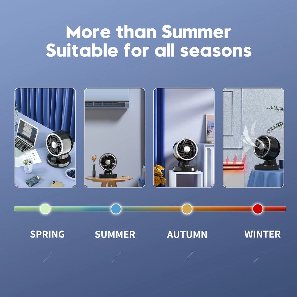 Portable Table Fan with 90° Auto-oscillation, 6 Tilting Head Settings, 3 Speeds K13271