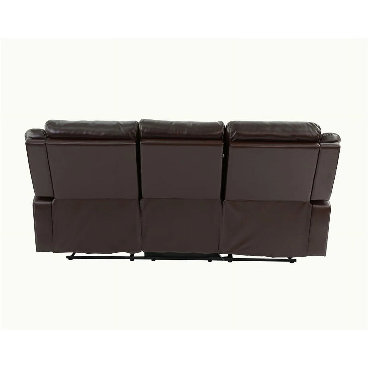 Dark Brown Leatherette Recliner Sofa I58093