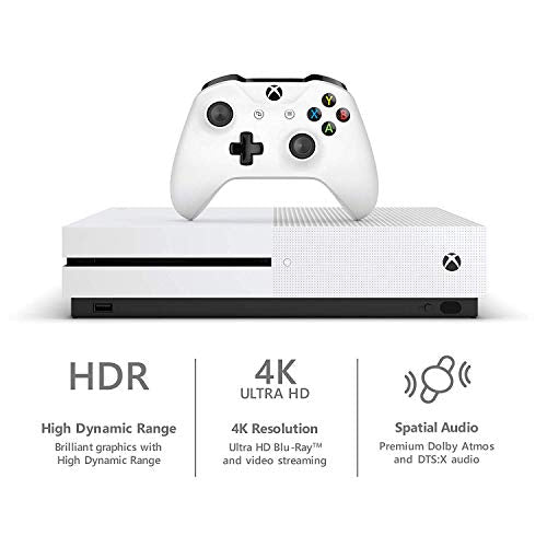 White Xbox One S 1TB Gaming Console with 4K Blu-Ray Player M471533