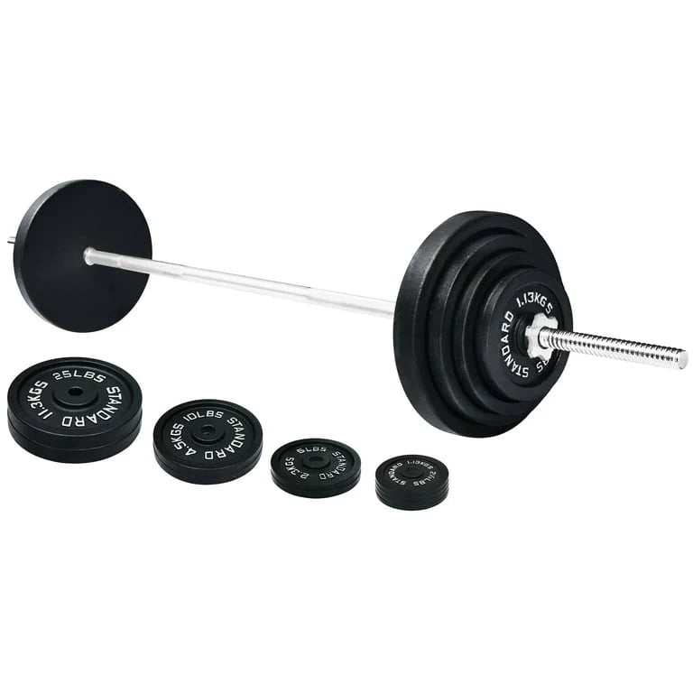 Cast Iron 100-Pound Barbell Set with Star Locks T4516