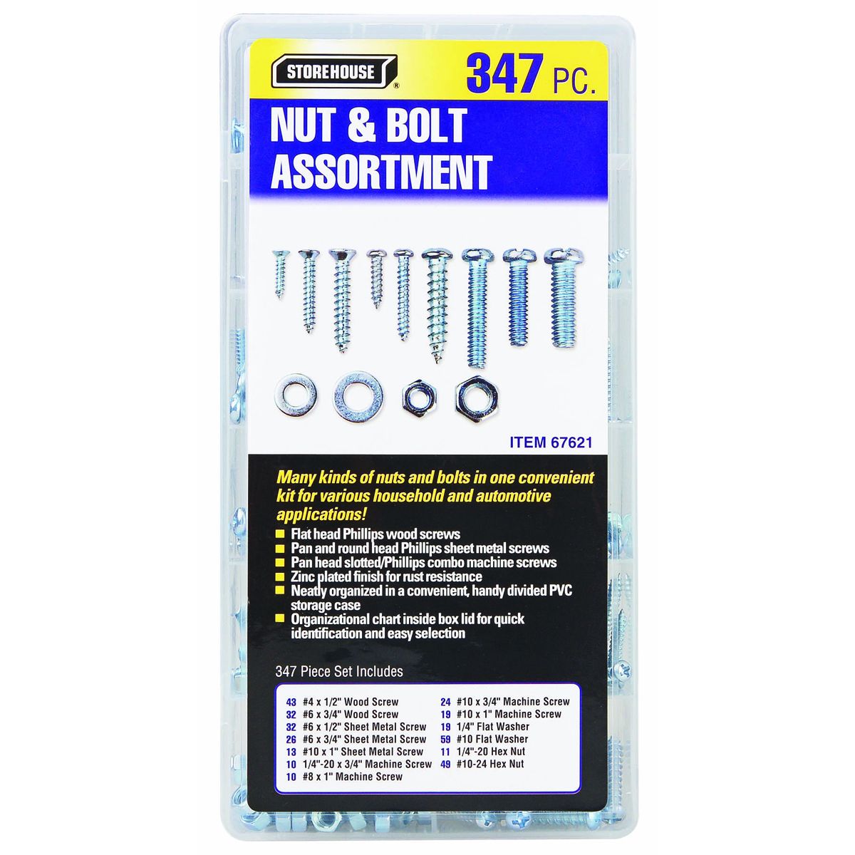 347 Piece Nut and Bolt Assortment G8167