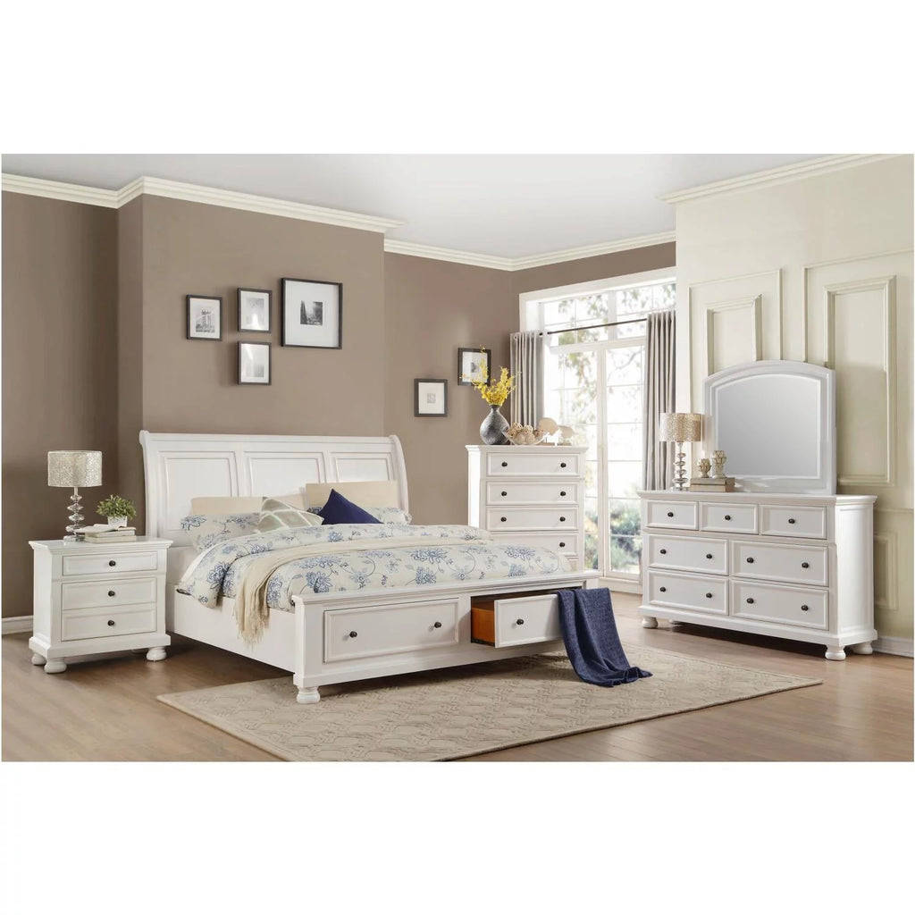 White Seven Drawer Wooden Dresser Y755