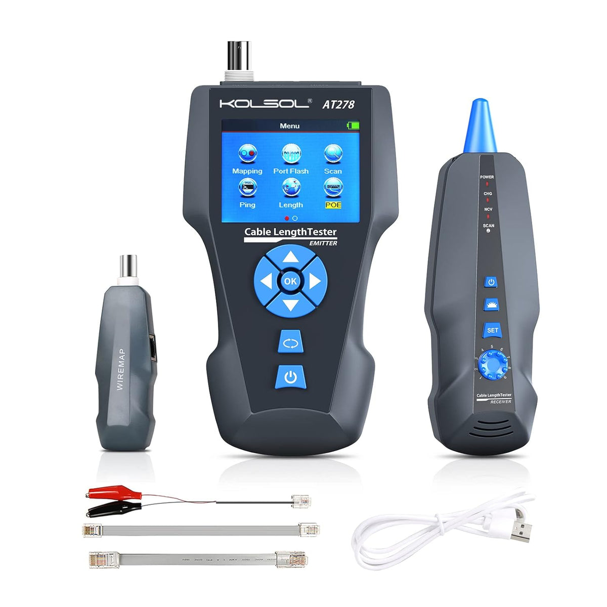 Network Cable Tester with TDR and AC Filter for RJ45 RJ11 BNC Metal Cable M309