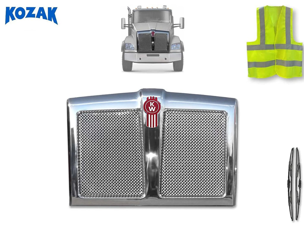 Chrome Grille Frame with Bug Screen and Logo Grill Emblem U31892