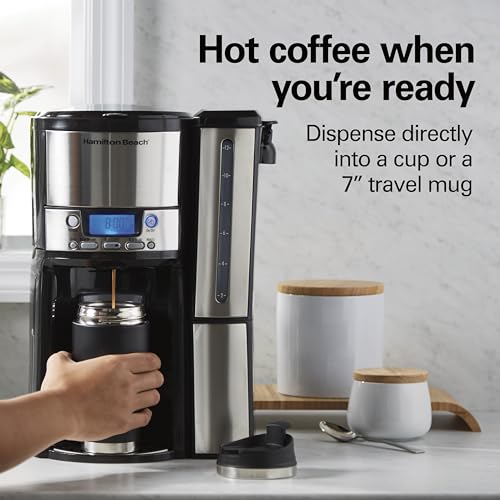 12 Cup Programmable Dispensing Coffee Maker with 60 oz Removable Reservoir, Black & Stainless Steel M400129