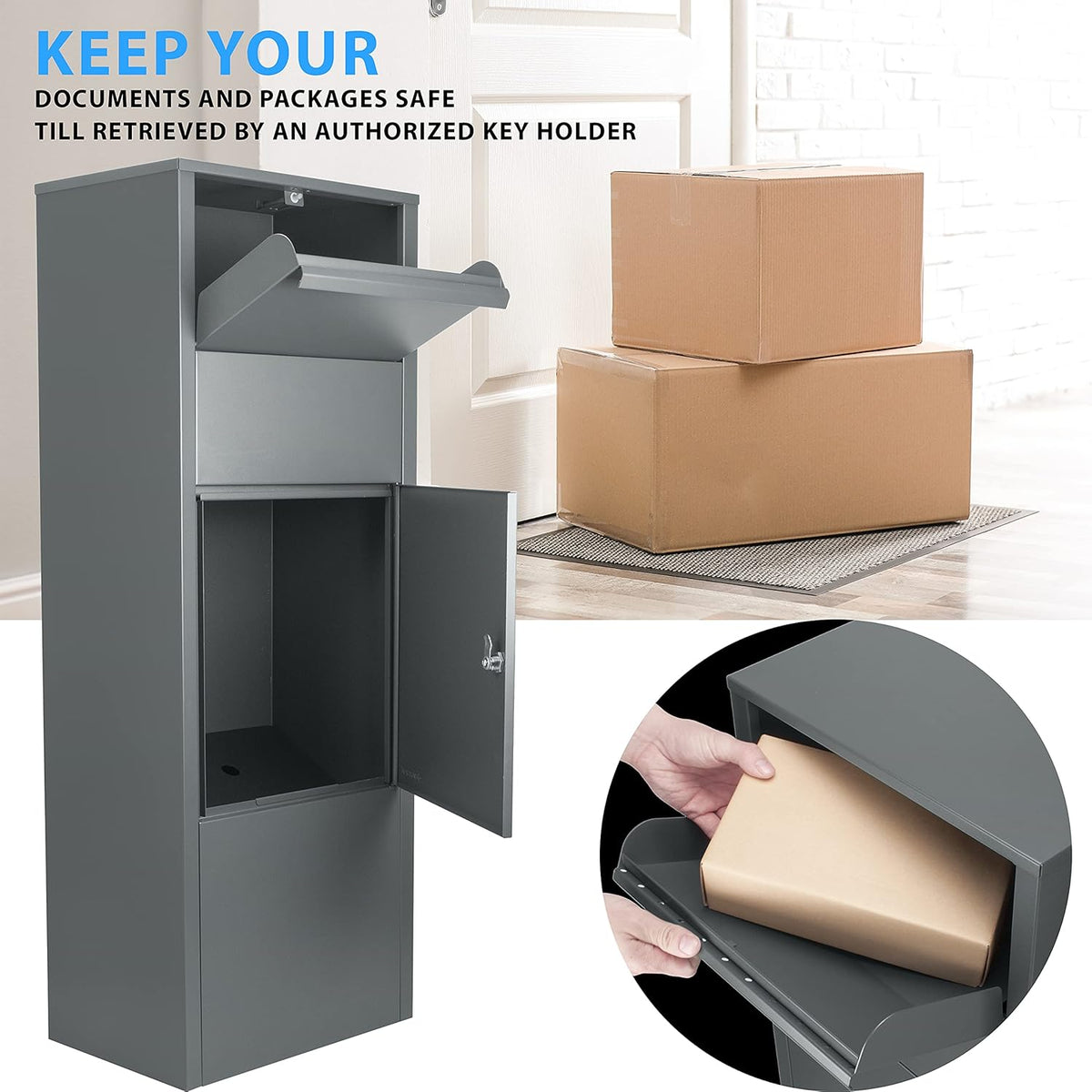 Grey Parcel Mail Drop Box S7197