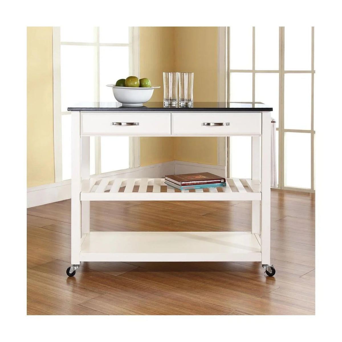 Kitchen Prep Cart White/Black L907