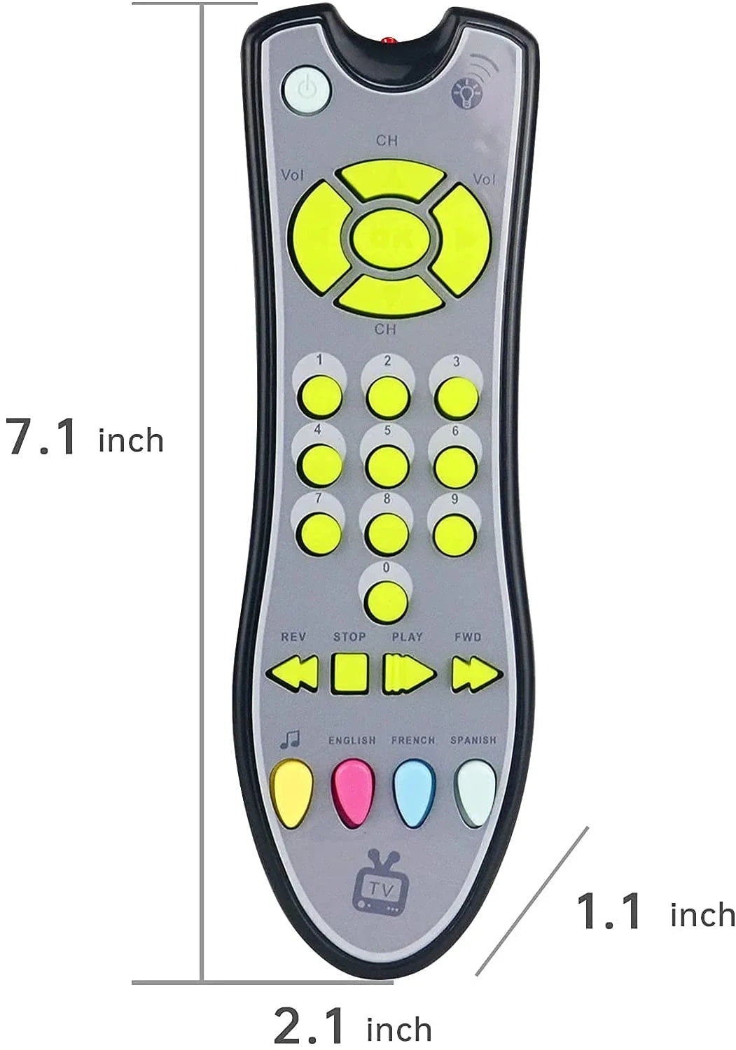 Gray TV Remote Control Toy with Light and Sound U923906