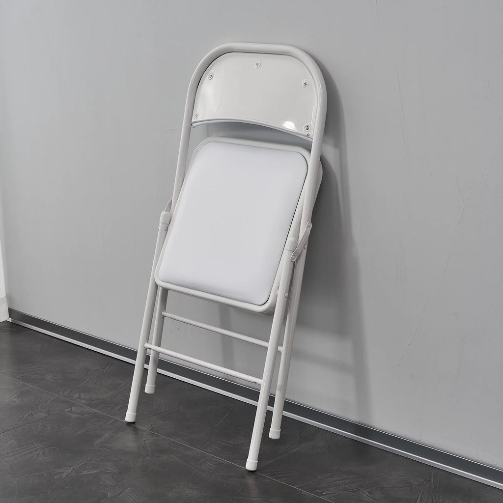 6 Pack Black Folding Chairs Cushioned Padded Seat Metal Frame N56191
