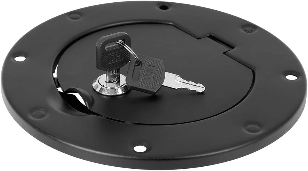 Black Locking Gas Cap Fuel Filler Door Cover Pack of 2 P717