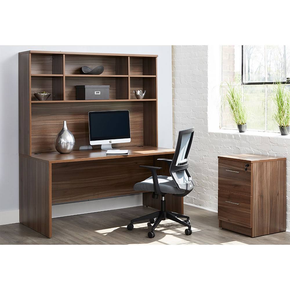 2 Drawer Walnut File Cabinet Desk H47494