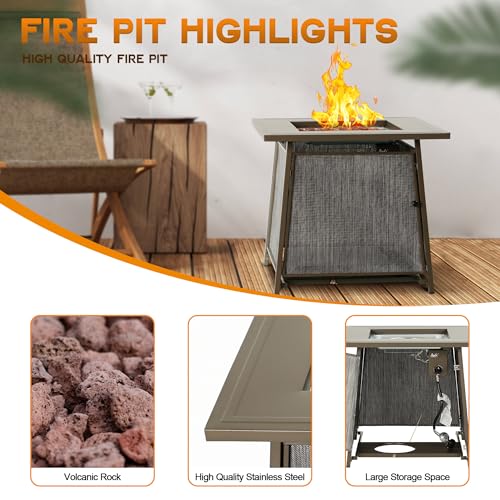 Black 28 inch Propane Fire Pit Table G188580