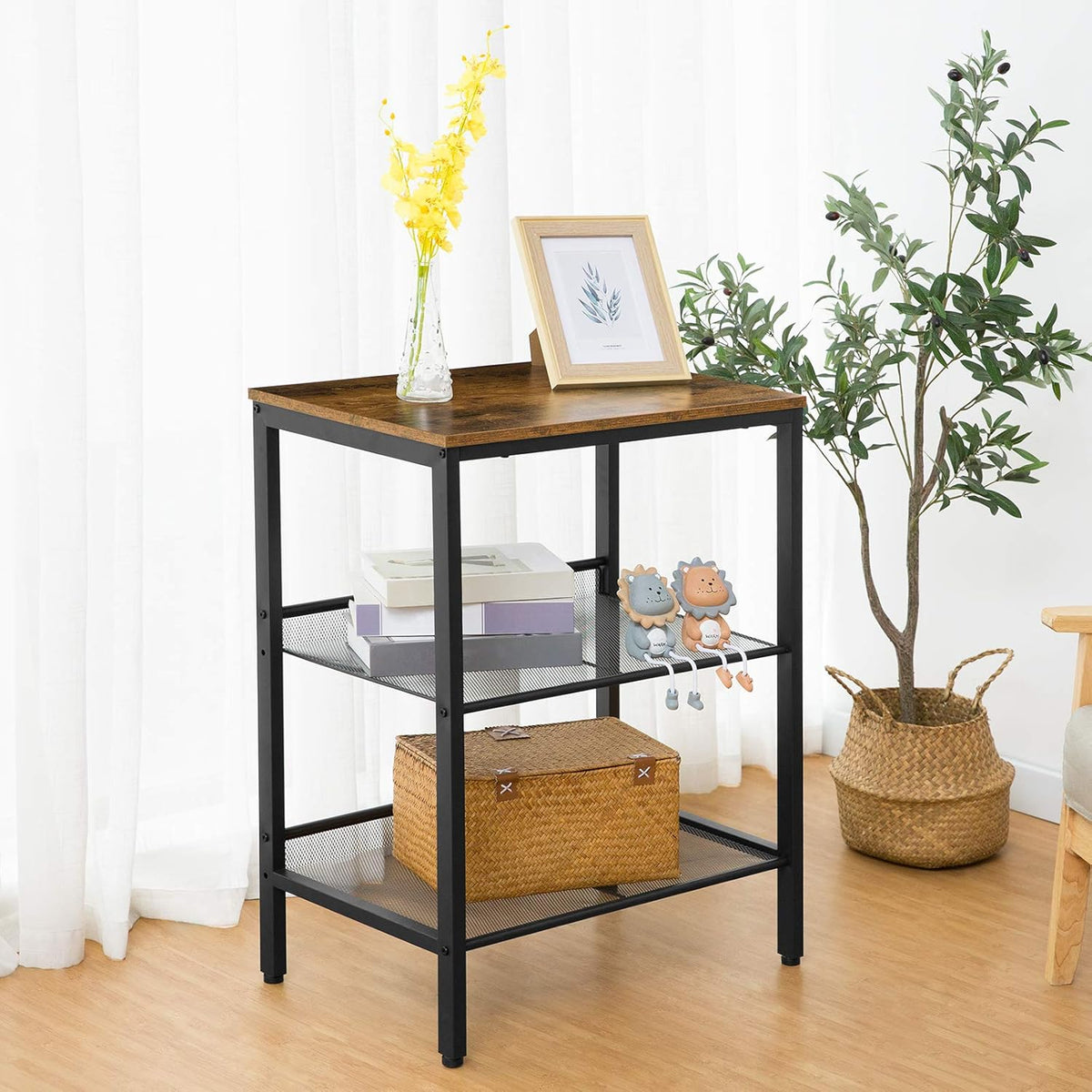 3-Tier Kitchen Bar Cart on Wheels with Storage Shelves L644870