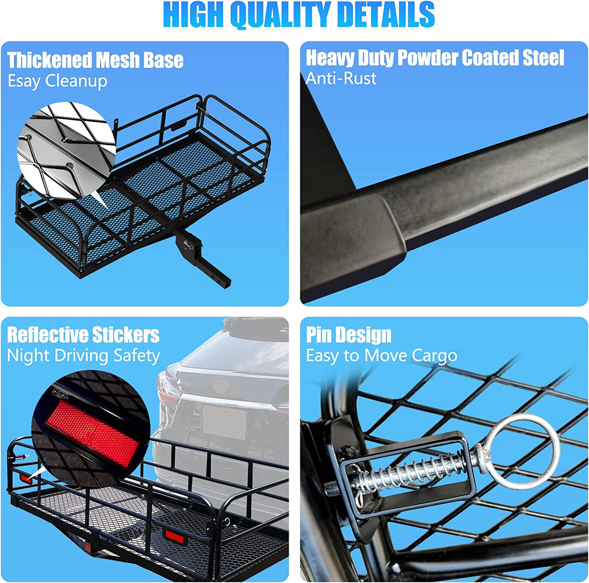 60" x 24" x 14.4" Folding Hitch Mount Cargo Carrier E62912