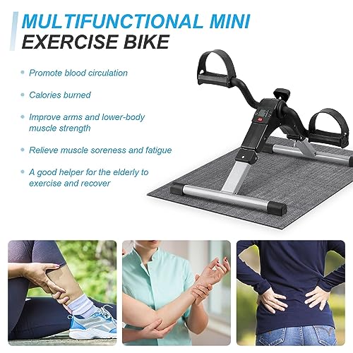 Folding Pedal Exerciser Under Desk Bike Pedal Exerciser with LCD Monitor G9541