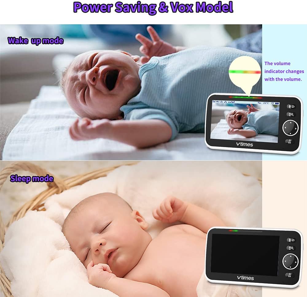 Baby Monitor with Camera and Audio 5 LCD Screen I340