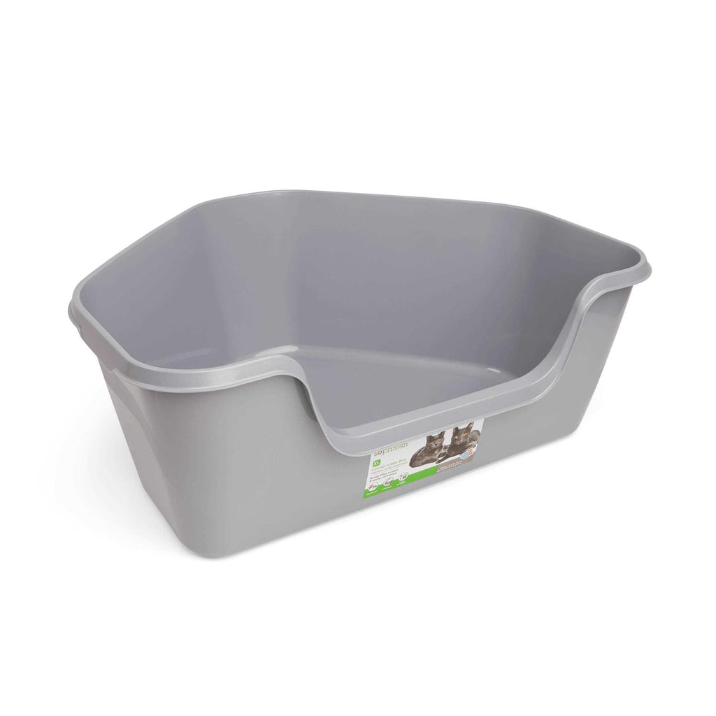 Grey High-Back Corner Litter Box W497876