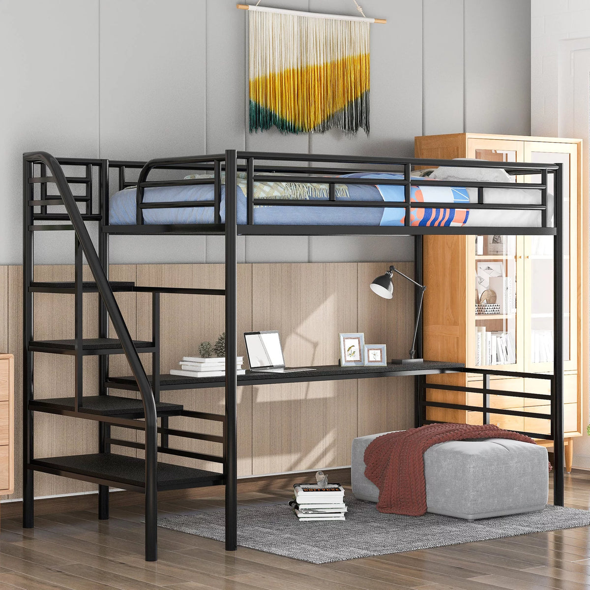 Twin Metal Loft Bed Frame S416514