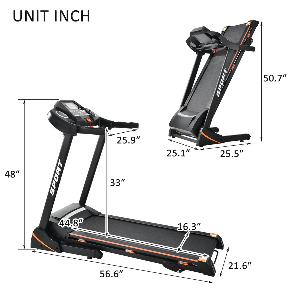 3.5 HP Folding Treadmill 330 LB Capacity D747432