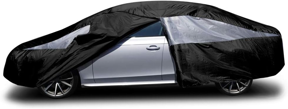 Jet Black Poly 210T Car Cover for Compact Sedans 176-185 E39171
