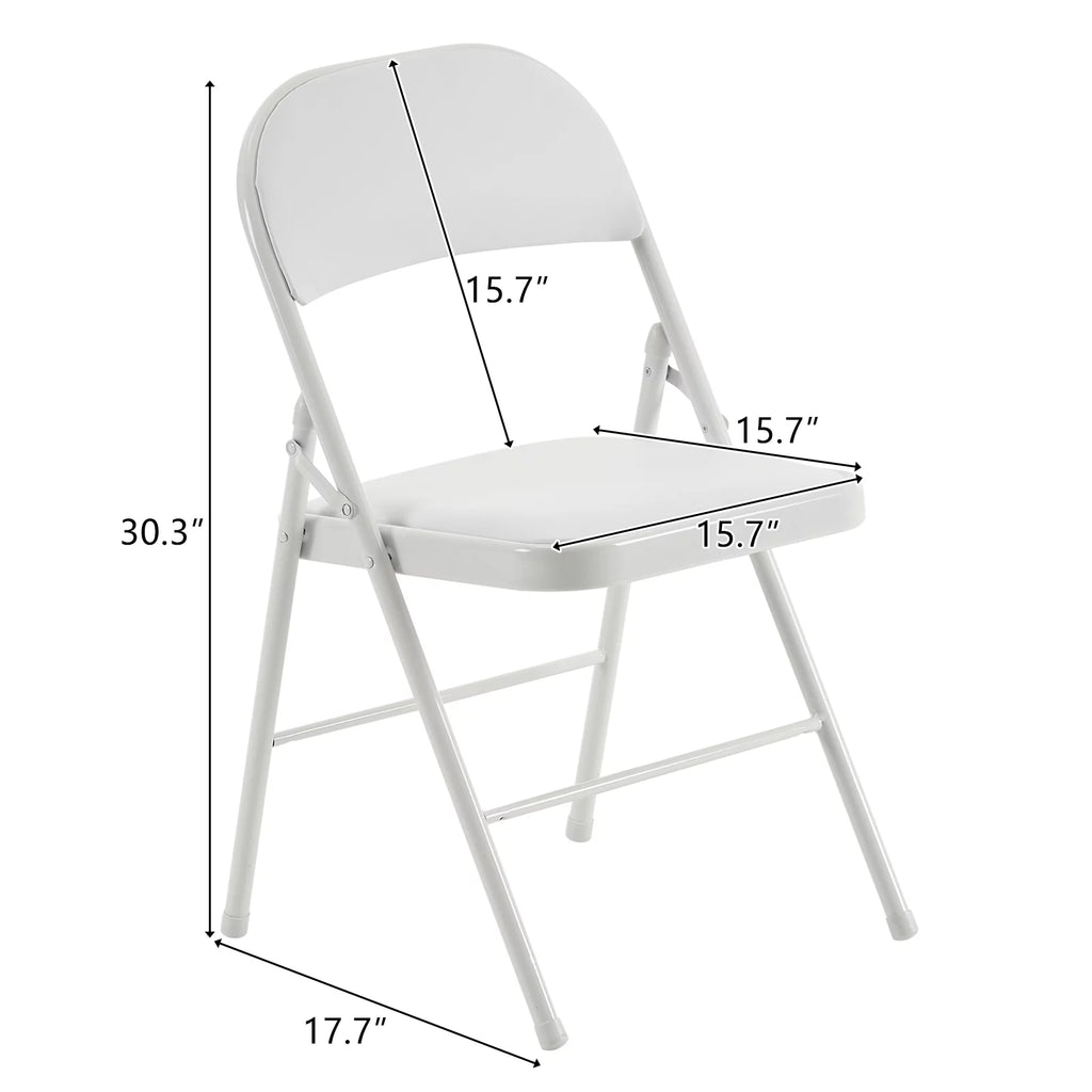 6 Pack Black Folding Chairs Cushioned Padded Seat Metal Frame N56191