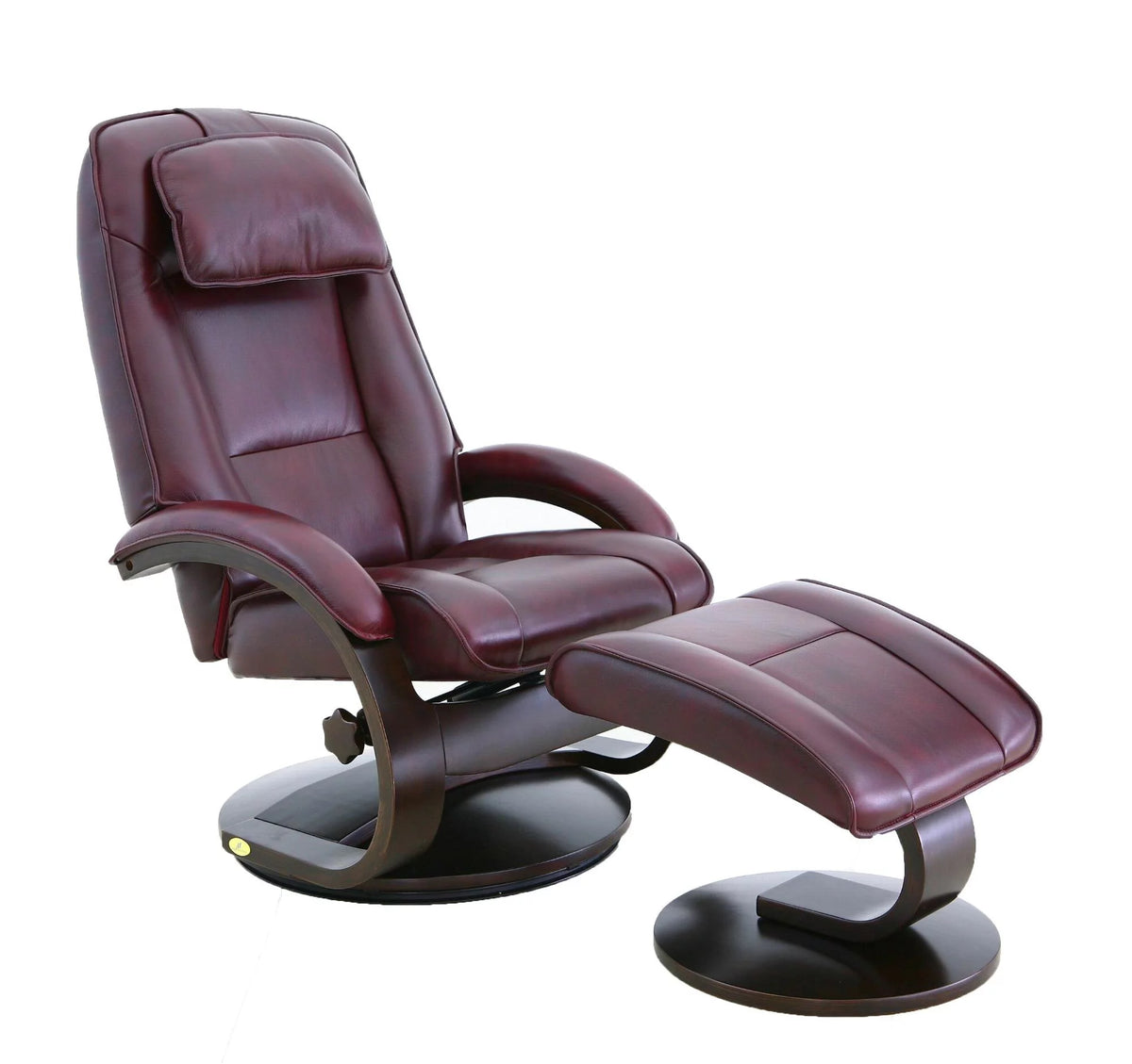 Merlot Red Recliner Chair with Ottoman V48683