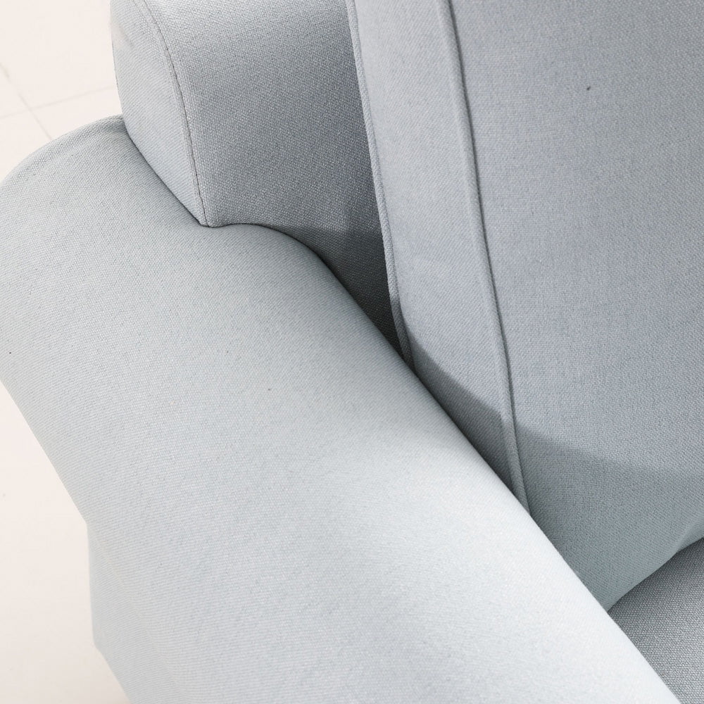 Linen Fabric Sectional Sofa Set, 3 Seater Loveseat T79257